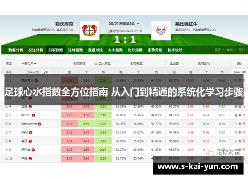 足球心水指数全方位指南 从入门到精通的系统化学习步骤